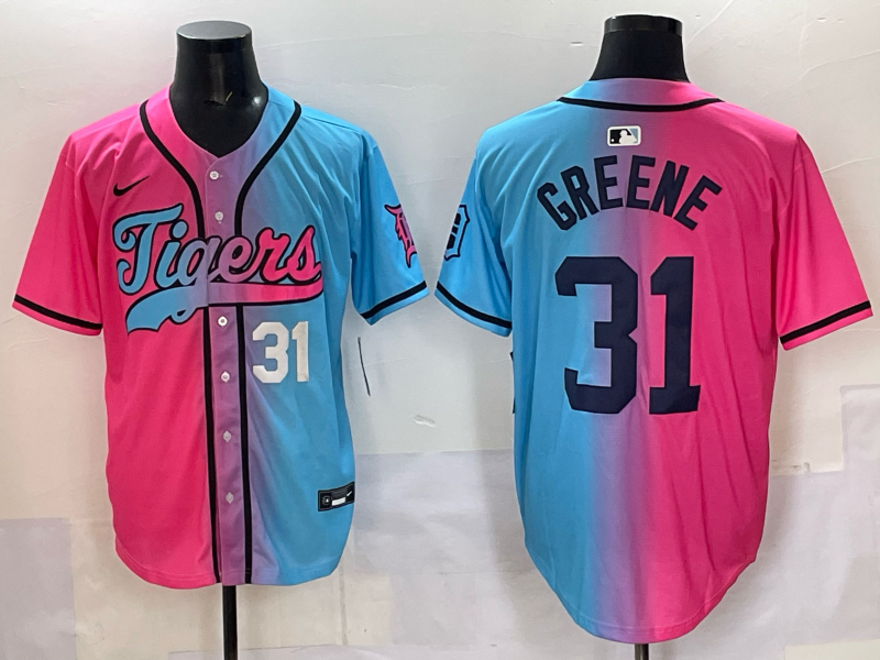 Men 2025 Detroit Tigers #31 Greene Blue pink Game Nike MLB Jersey style 01->pittsburgh steelers->NFL Jersey